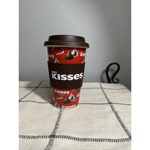 Z Gallerie Other - Travel Tumbler Ceramic Mug Hershey's Kisses Galerie Coffee‎ Mug 16 oz With Lid